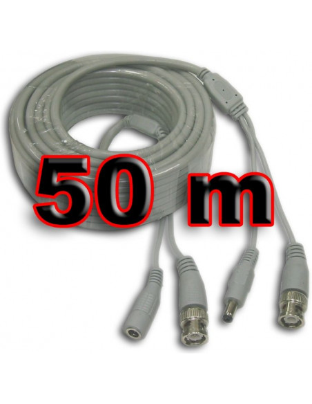CABLE VIDEOVIGILANCIA CON ALIMENTACION 50M SATYC