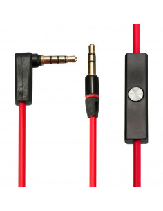 CABLE AURICULARES MICROFONO 3 5MM ROJO BEATS 120CM