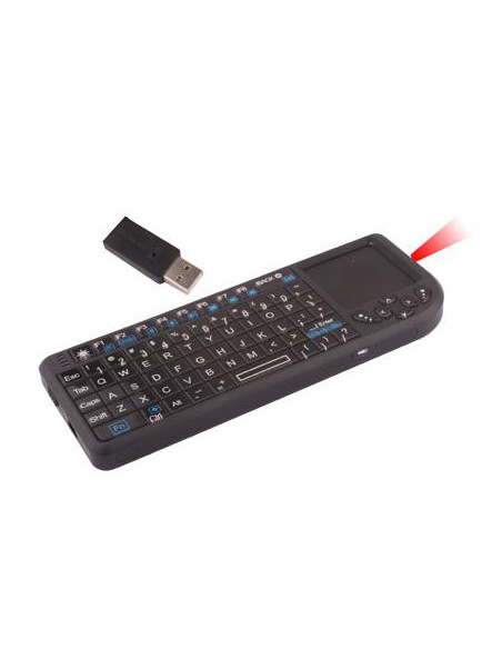 TECLADO USB INALAMB TOUCHPAD PUNTERO LASER SATYCON