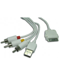 CABLE IPHONE USB AV  3XRCA  SATYCON