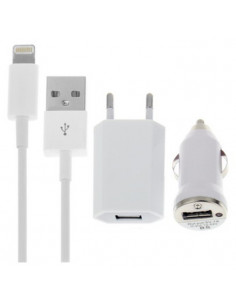 CARGADOR CASA Y COCHE LIGHTNING IPHONE IPAD