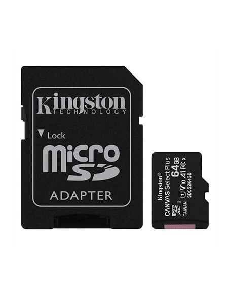 MICROSD XC KINGSTON C10 64GB CON ADAPTADOR