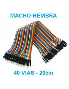 ARDUINO - CABLE DUPONT 40 VIAS 20CM MACHO-HEMBRA