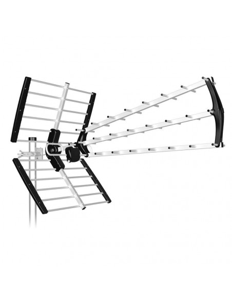 ANTENA TV TDT TRIPLE BRAZO 18DB BKM NEGRA PLEGABLE