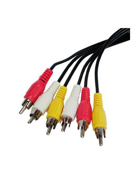 CABLE AV 10M 3xRCAs MACHO/MACHO SATYCON