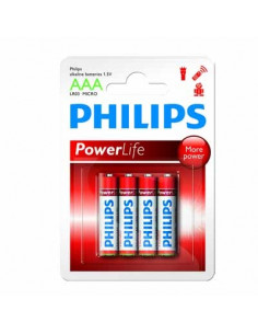 PILAS ALCALINAS PHILIPS LR03 AAA BLISTER PACK-4