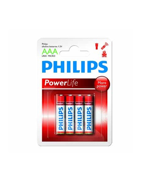 PILAS ALCALINAS PHILIPS LR03 AAA BLISTER PACK-4
