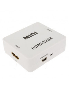 ADAPTADOR HDMI A VGA   AUDIO BLANCO HDMI2VGA