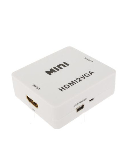 ADAPTADOR HDMI A VGA   AUDIO BLANCO HDMI2VGA