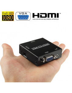 MINI ADAPTADOR CONVERSOR HDMI A VGA AUDIO  SATYCON