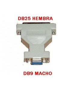 ADAPTADOR PUERTO SERIE DB9 MACHO A DB25 HEMBRA
