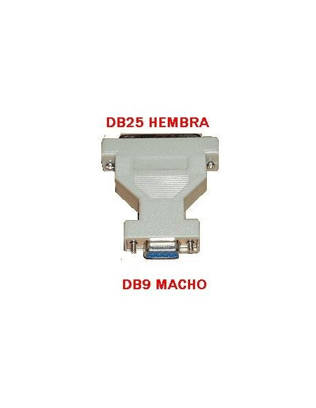 ADAPTADOR PUERTO SERIE DB9 MACHO A DB25 HEMBRA
