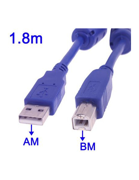 CABLE USB2 0 AM-BM 1 8 METROS IMPRESORA C FERRITAS