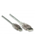 CABLE USB2.0 AM-BM 1.8 METROS (IMPRESORAS) PLATA