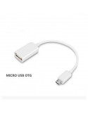 CABLE USB AH HEMBRA A MICRO USB 5P MACHO OTG BLANC