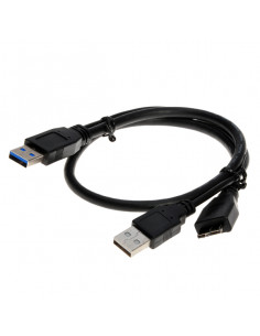 CABLE 2x USB 3 0 A/MACHO - MICRO USB/B MACHO 1 M