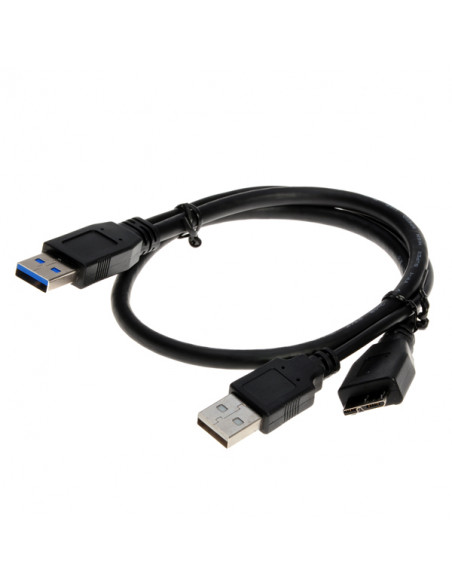 CABLE 2x USB 3 0 A/MACHO - MICRO USB/B MACHO 1 M