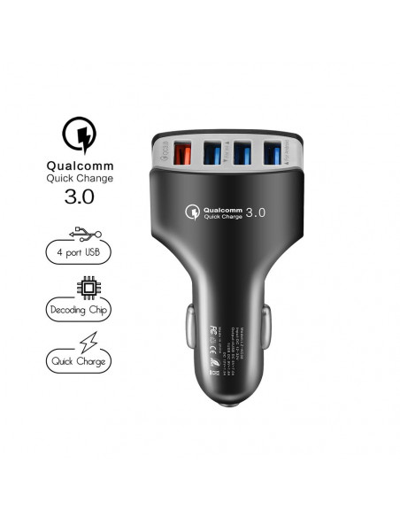 CARGADOR DE COCHE USB ATX ULTRA RAPIDO QC3 4USB 7A