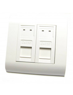 PLACA DE RED ROSETA PARA CAJETIN 2XRJ45 CAT 5E