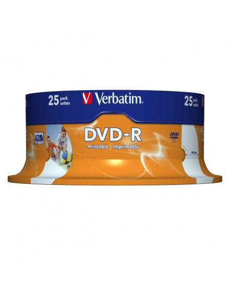 DVD-R 16X VERBATIM IMPRIMIBLES TARRINA 25UDS 