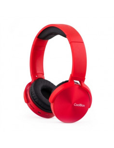 AURICULARES CON MICRO BLUETOOTH BT COOLMETAL ROJO