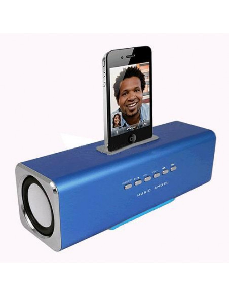 ALTAVOCES STEREO MP3 CUBE3 AZUL IPHONE 3 y 4
