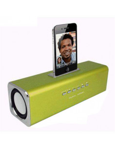 ALTAVOCES STEREO MP3 CUBE3 VERDE IPHONE 3 y 4 