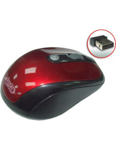 Z OUTLET RATON USB INALAMBRICO NEGRO/ROJO METAL