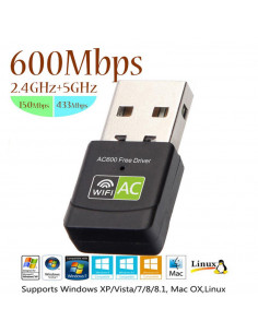 ADAPTADOR USB WIFI DUAL BAND AC600 AC RTL8811CU