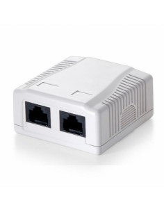 PLACA SUPERFICIE RED ROSETA CONECTOR 2xRJ45 CAT6