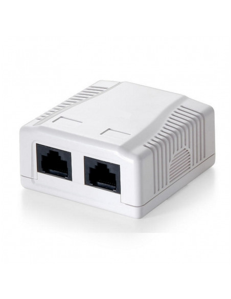 PLACA SUPERFICIE RED ROSETA CONECTOR 2xRJ45 CAT6