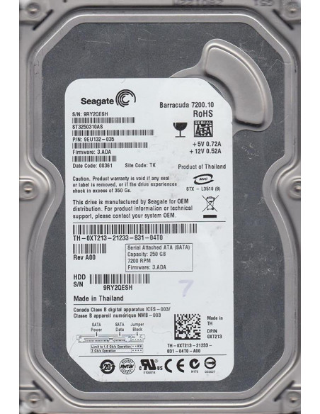 DISCO DURO HDD 3 5  SATA 250GB SEAGATE 9EU132-035