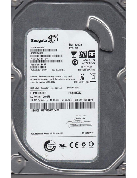 DISCO DURO HDD 3 5  SATA 250GB SEAGATE ST250DM000