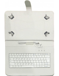 FUNDA CON TECLADO PARA TABLET 10  TALIUS BLANCA