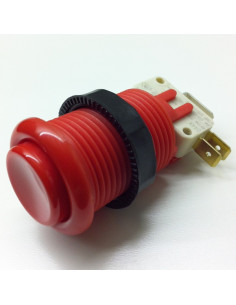 BOTON PULSADOR REDONDO ARCADE ROJO