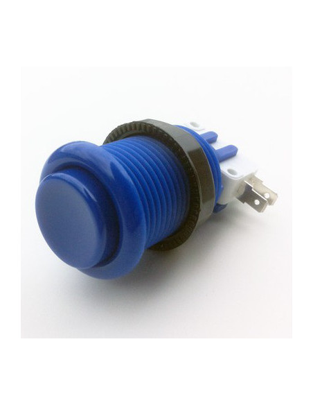 BOTON PULSADOR REDONDO ARCADE AZUL