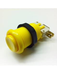 BOTON PULSADOR REDONDO ARCADE AMARILLO