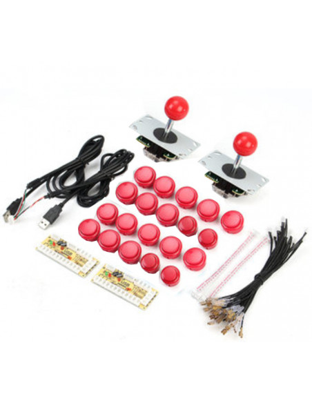 KIT 2 JOYSTICKS CORTOS 16 BOTONES ARCADE