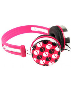 AURICULARES ACOLCHADOS STEREO MAGENTA-CALAVERA
