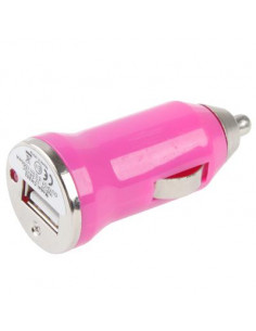 CARGADOR MECHERO COCHE USB IPAD IPHONE 5V 1A ROSA