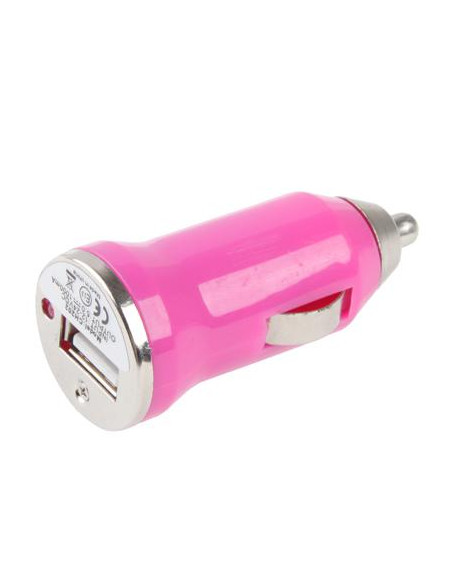 CARGADOR MECHERO COCHE USB IPAD IPHONE 5V 1A ROSA