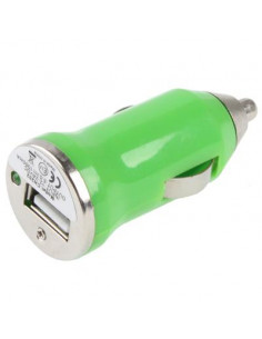 CARGADOR MECHERO COCHE USB IPAD IPHONE 5V 1A VERDE