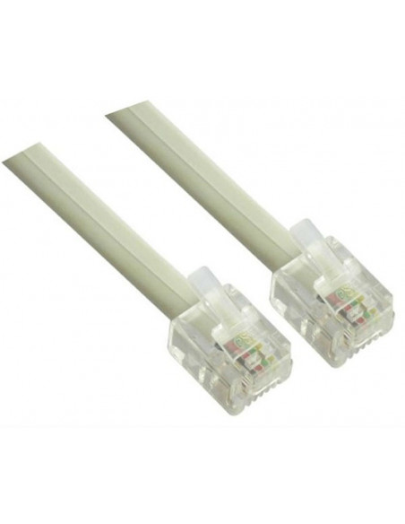 CABLE TELEFONO RJ11 M/M 4 HILOS PLANO 20M
