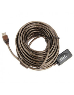CABLE ALARGADOR USB 2 0 ACTIVO 10M NEGRO SATYCON
