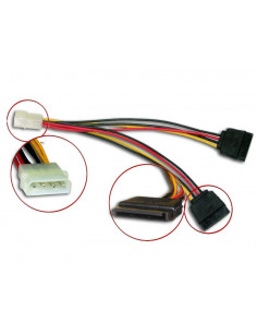 CABLE ADAPTADOR CORRIENTE IDE 5 25 A 2xSATA SATYCO