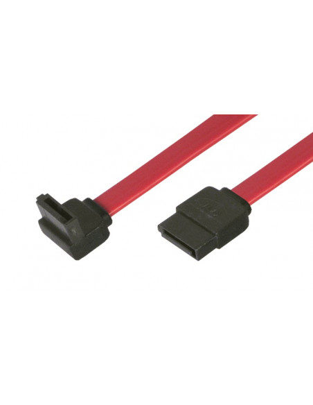 CABLE DATOS SATA M/M ACODADO 20 CM ROJO