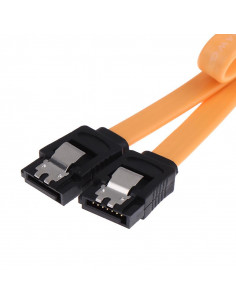 CABLE SATA III 40 CM NARANJA CON CLIP RECTO
