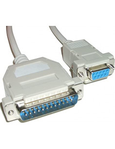 CABLE SERIE CON CONECTOR DB25 MACHO A DB9 HEMBRA