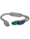 ADAPTADOR USB M A DOBLE PS2 H (TECLADO+RATON) SATY