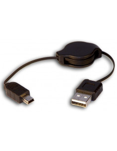 CABLE RETRACTIL USB AM - MINI B 5 PINES SATYCON